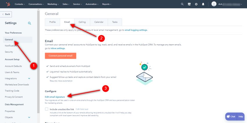 Edit your email signature on HubSpot